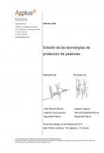 Libro Estudio de las tecnologías de protección de peatones, autor Fundación FITSA