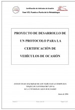 Proyecto de desarrollo de un protocolo para la certificación de vehículos de ocasión