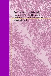 Resolución completa del Examen PAU de Canarias. Curso 2007-2008 Setiembre. Matemática II.