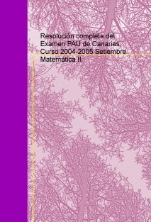 Resolución completa del Examen PAU de Canarias. Curso 2004-2005 Setiembre. Matemática II.