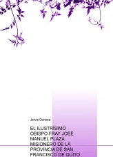 Libro EL ILUSTRÍSIMO OBISPO FRAY JOSÉ MANUEL PLAZA MISIONERO DE LA PROVINCIA DE SAN FRANCISCO DE QUITO, autor Jervis Donoso