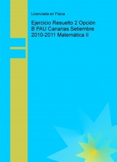 Ejercicio Resuelto 2 Opción B PAU Canarias Setiembre 2010-2011 Matemática II