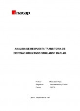 ANALISIS DE RESPUESTA TRANSITORIA DE SISTEMAS UTILIZANDO SIMULADOR MATLAB.