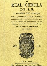 Libro Real Cédula del año 1782 por la que se crea el Banco de San Carlos (ed. facsímil), autor Ministerio de Economía, Comercio y Empresa