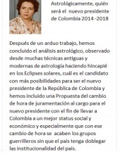 Libro ASTROLOGICAMENTE QUIEN SERA EL PRESIDENTE DE COLOMBIA 2014-2018, autor Emma Esperanza Acosta Vásquez