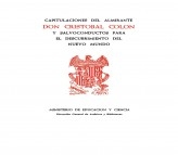 Libro Capitulaciones del almirante Don Cristóbal Colón y salvoconductos para el descubrimiento del nuevo mundo, autor Ministerio de Educación y Formación Profesional
