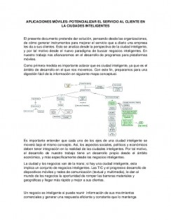 APLICACIONES MÓVILES: POTENCIALIZAR EL SERVICIO AL CLIENTE EN LA CIUDADES INTELIGENTES