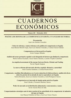 Cuadernos Económicos. Información Comercial Española (ICE). Núm.88 Política de defensa de la competencia en España: un análisis sectorial