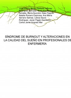 SÍNDROME DE BURNOUT Y ALTERACIONES EN LA CALIDAD DEL SUEÑO EN PROFESIONALES DE ENFERMERÍA
