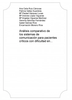 Análisis comparativo de los sistemas de comunicación para pacientes críticos con dificultad en la expresión
