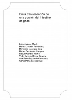 Dieta tras resección de una porción del intestino delgado.