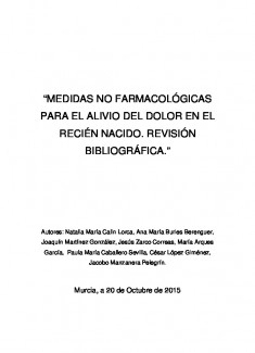 Medidas no farmacológicas para el alivio del dolor en el recien nacido
