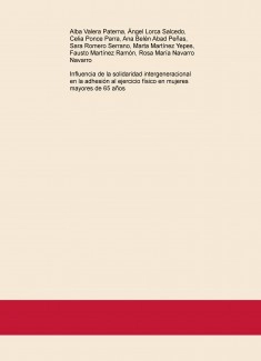 Influencia de la solidaridad intergeneracional en la adhesión al ejercicio físico en mujeres mayores de 65 años