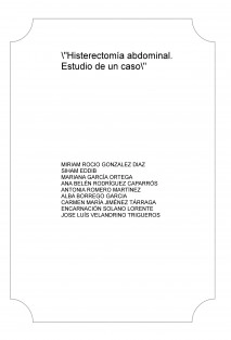 "Histerectomía abdominal. Estudio de un caso"