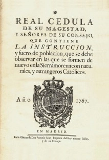 Fuero de las Nuevas Poblaciones de Sierra Morena y Andalucía (1767)