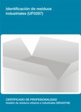 Libro UF0287 - Identificación de residuos industriales, autor Editorial Elearning 