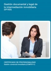 Libro UF1925 - Gestión documental y legal de la intermediación inmobiliaria, autor Editorial Elearning 