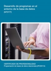 Libro UF2177 - Desarrollo de programas en el entorno de la base de datos, autor Editorial Elearning 