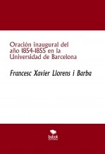 Libro Oración inaugural del año 1854-1855 en la Universidad de Barcelona, autor vasavejo