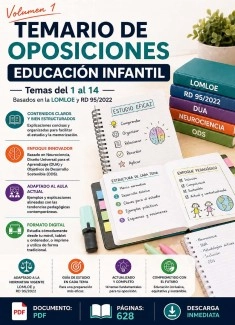 TEMARIO OPOSICIONES EDUCACIÓN INFANTIL. PARTE 1. TEMAS 1-14