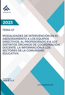 Tema 47: Modalidades de Intervención en el Asesoramiento a los Equipos Directivos, al Profesorado y a los Distintos Órganos de Coordinación Docente. La Información a los Sectores de la Comunidad Educativa
