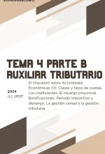 Libro Tema 4. Parte B. El Impuesto sobre Actividades Económicas (II): Clases y tipos de cuotas. Los coeficientes. El recargo provincial. Bonificaciones. Periodo impositivo y devengo. La gestión censal y la gestión tributaria, autor EDICIONES PIXEL