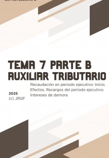 Tema 7. Parte B. Recaudación en periodo ejecutivo: Inicio. Efectos. Recargos del periodo ejecutivo. Intereses de demora