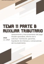 Libro Tema 11. Parte B. Aplazamiento y fraccionamiento del pago: Deudas aplazables, efectos de la solicitud. Tramitación, garantías, liquidación de intereses y consecuencias del incumplimiento, autor EDICIONES PIXEL