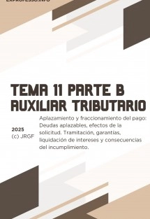 Tema 11. Parte B. Aplazamiento y fraccionamiento del pago: Deudas aplazables, efectos de la solicitud. Tramitación, garantías, liquidación de intereses y consecuencias del incumplimiento
