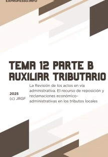 Tema 12. Parte B. La Revisión de los actos en vía administrativa. El recurso de reposición y reclamaciones económico – administrativas en los tributos locales