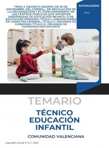 Tema 3. Decreto 253/2019, de 29 de noviembre, del Consell, de regulación de la organización y el funcionamiento de los centros públicos que imparten enseñanzas de Educación Infantil o de Educación Primaria: Título I, Disposiciones de carácter gene