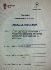 EL USO DEL DECÚBITO PRONO EN EL PACIENTE CON SÍNDROME DE DISTRÉS RESPIRATORIO AGUDO DEBIDO AL SARS-CoV-2.
