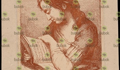 Mujer de medio cuerpo con las manos sobre un gran libro. Ang. K. fec. Lon. 1770